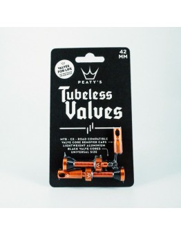 Peaty's Tubeless Valves (pair) - 42mm - Orange