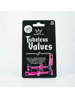 Peaty's Tubeless Valves (pair) - 42mm - Pink