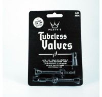 Peaty's Tubeless Valves (pair) - 60mm - Black Valve / Black Cores