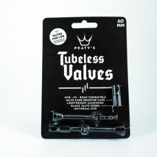 Peaty's Tubeless Valves (pair) - 60mm - Black Valve / Black Cores