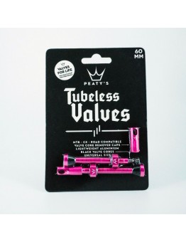 Peaty's Tubeless Valves (pair) - 60mm - Pink