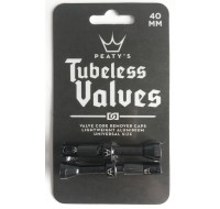 Peaty's Tubeless Valves (pair) - 42mm - Black Valve 