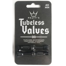 Peaty's Tubeless Valves (pair) - 40mm - Black Valve 