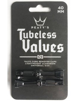 Peaty's Tubeless Valves (pair) - 40mm - Black Valve 